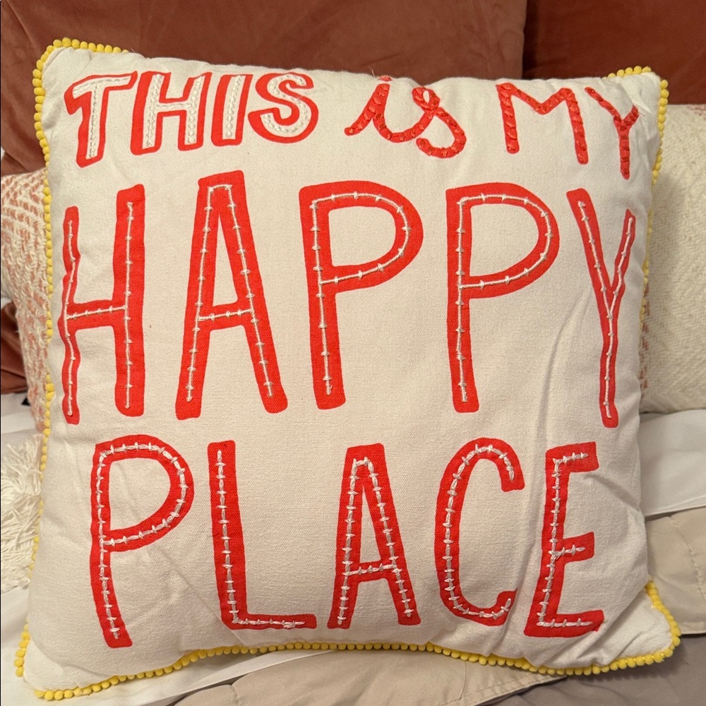 Accent Pillow - orange "This Is My Happy Place"